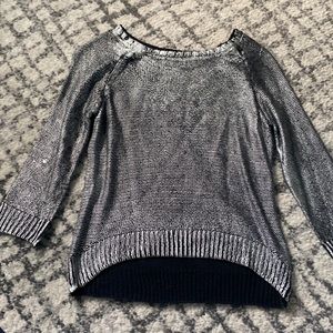 Charlotte Russe 3/4 Length Metallic Top size S